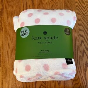 Kate Spade White with Pink Dots Full/Queen Fleece Blanket